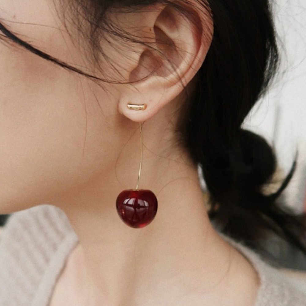 🍒 Urban Outfitters Cherry Season Dangle Earrings - Picture 2 of 7